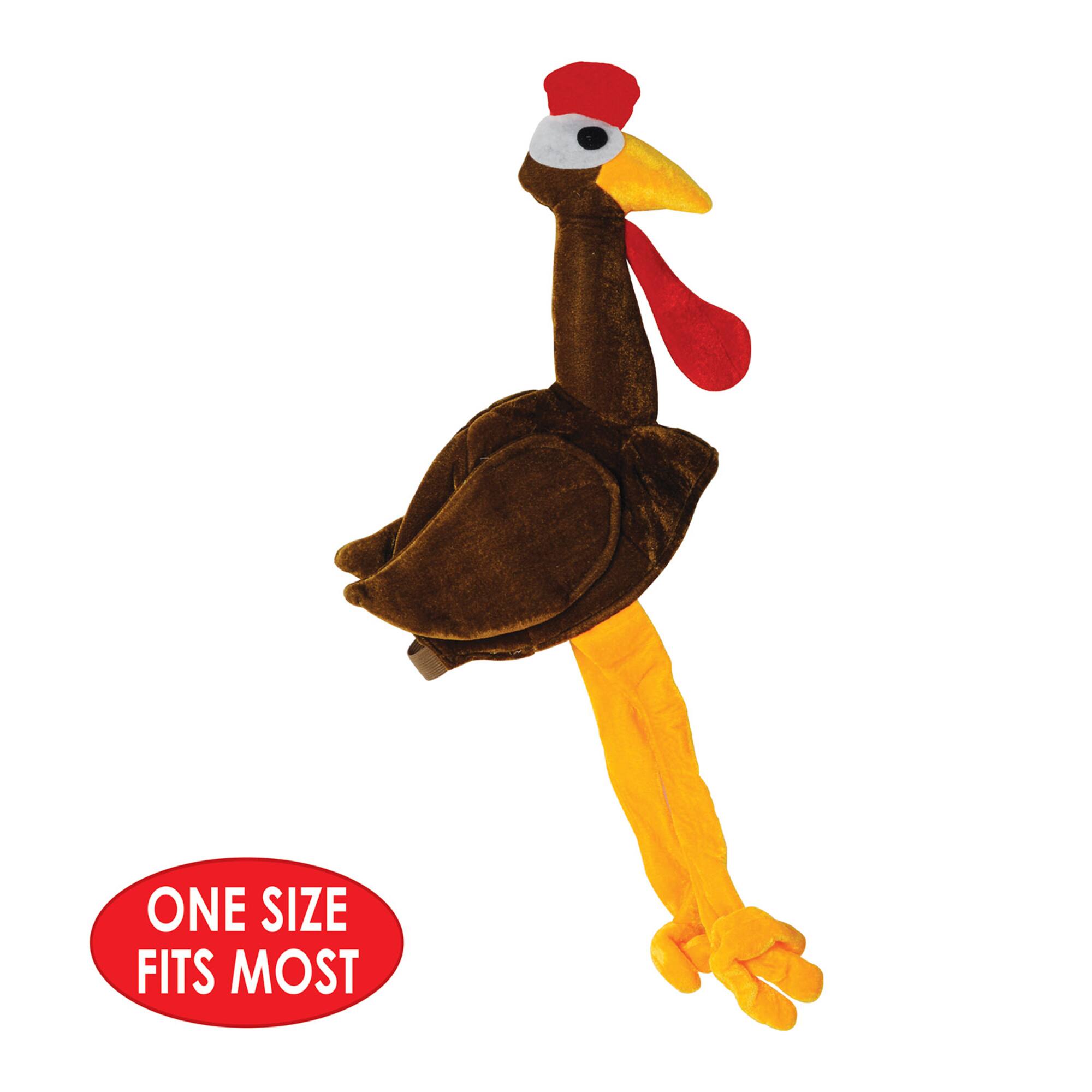 Brown Plush Gobbler Hat